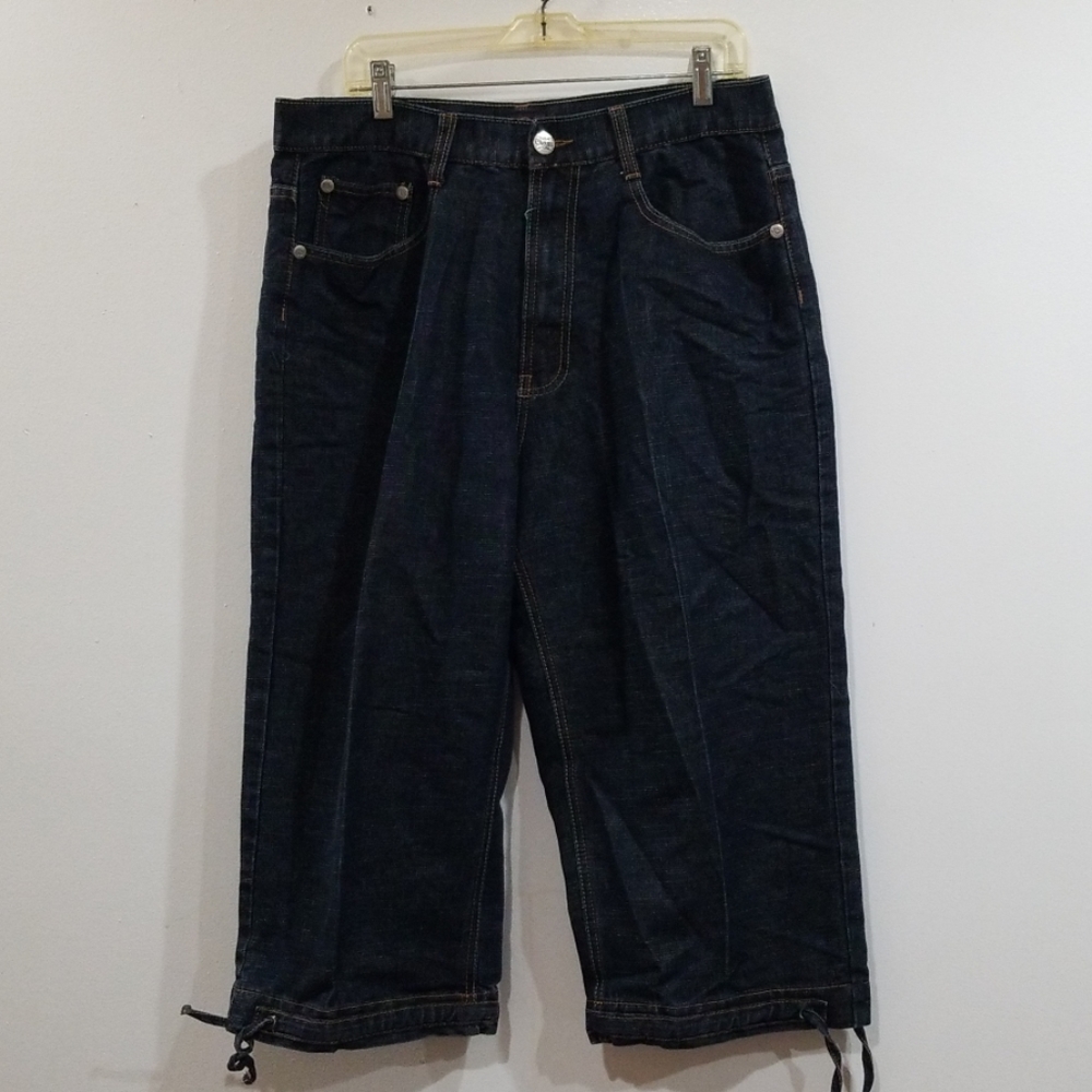 Chams men's blue denim capris pants